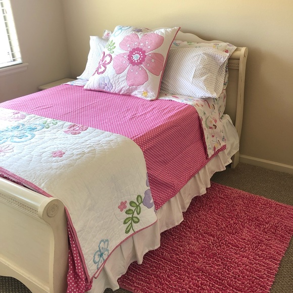 Pottery Barn Kids Bedding Bright Pink Polka Dot Duvet Poshmark